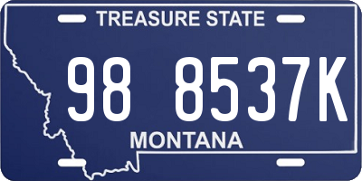 MT license plate 988537K