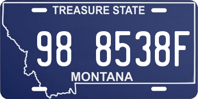 MT license plate 988538F