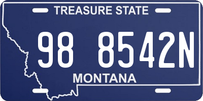 MT license plate 988542N