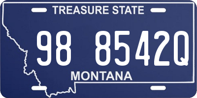 MT license plate 988542Q