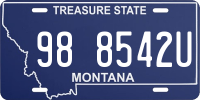 MT license plate 988542U