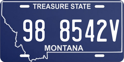 MT license plate 988542V