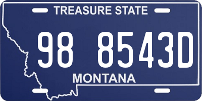 MT license plate 988543D