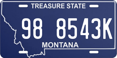 MT license plate 988543K