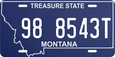 MT license plate 988543T