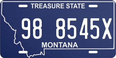 MT license plate 988545X