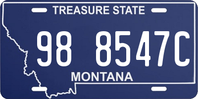 MT license plate 988547C