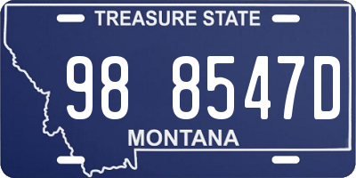 MT license plate 988547D