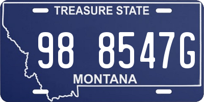 MT license plate 988547G