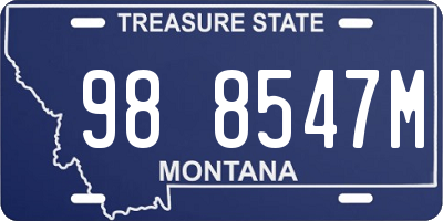 MT license plate 988547M