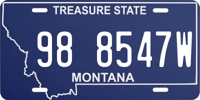 MT license plate 988547W