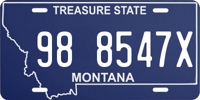 MT license plate 988547X
