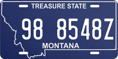 MT license plate 988548Z