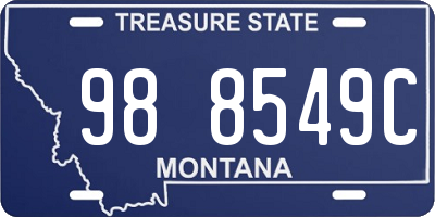 MT license plate 988549C