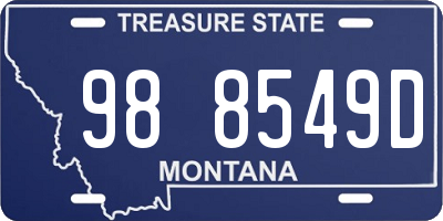 MT license plate 988549D