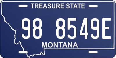 MT license plate 988549E