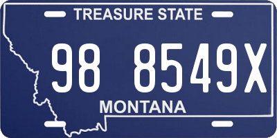 MT license plate 988549X