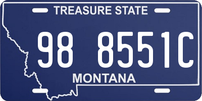 MT license plate 988551C