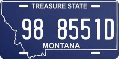 MT license plate 988551D