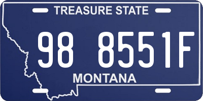 MT license plate 988551F