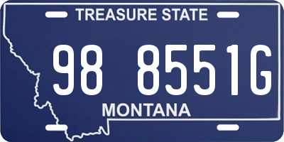 MT license plate 988551G
