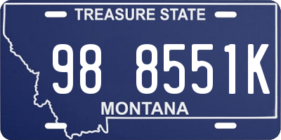 MT license plate 988551K