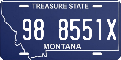 MT license plate 988551X