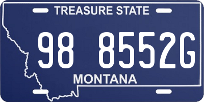 MT license plate 988552G