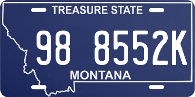 MT license plate 988552K