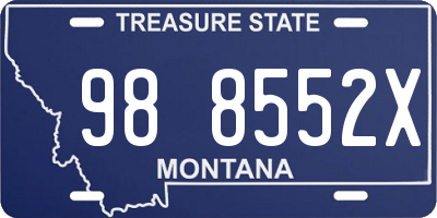MT license plate 988552X