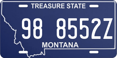 MT license plate 988552Z