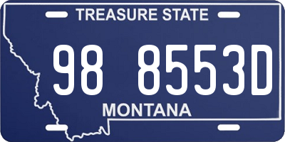 MT license plate 988553D