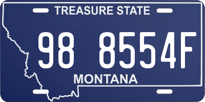 MT license plate 988554F