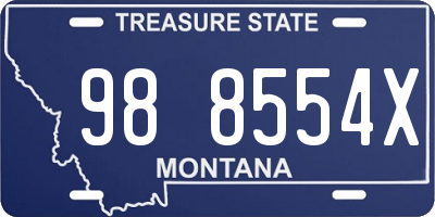 MT license plate 988554X