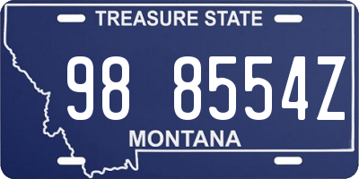 MT license plate 988554Z