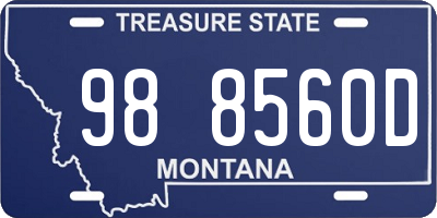 MT license plate 988560D