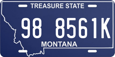 MT license plate 988561K