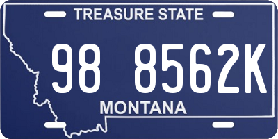 MT license plate 988562K