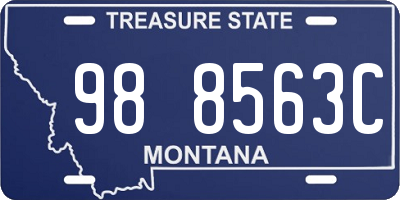 MT license plate 988563C