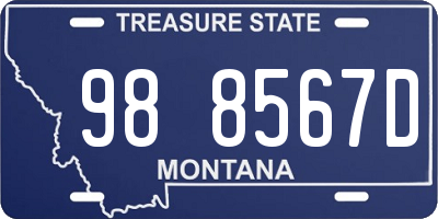 MT license plate 988567D
