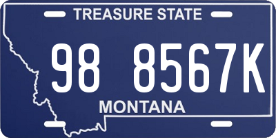 MT license plate 988567K