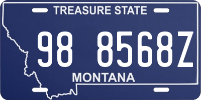 MT license plate 988568Z