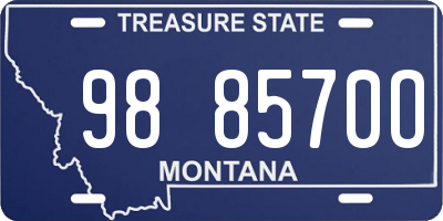 MT license plate 988570O