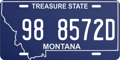 MT license plate 988572D