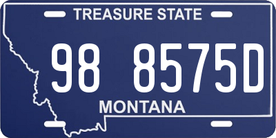 MT license plate 988575D