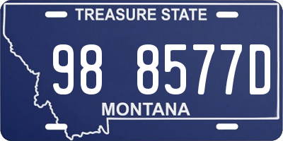 MT license plate 988577D