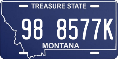 MT license plate 988577K