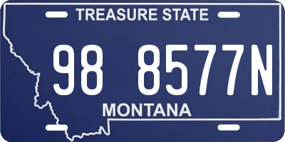 MT license plate 988577N