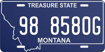 MT license plate 988580G