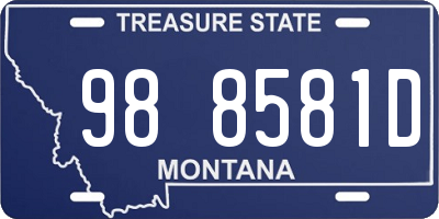 MT license plate 988581D